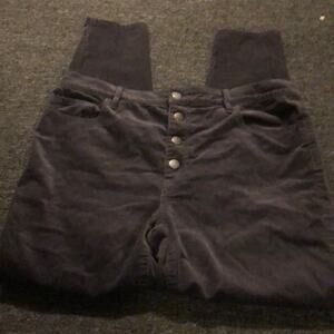 LOFT Outlet Brand Women's size 12 Dark Gray Skinny Corduroy Button Fly Pants